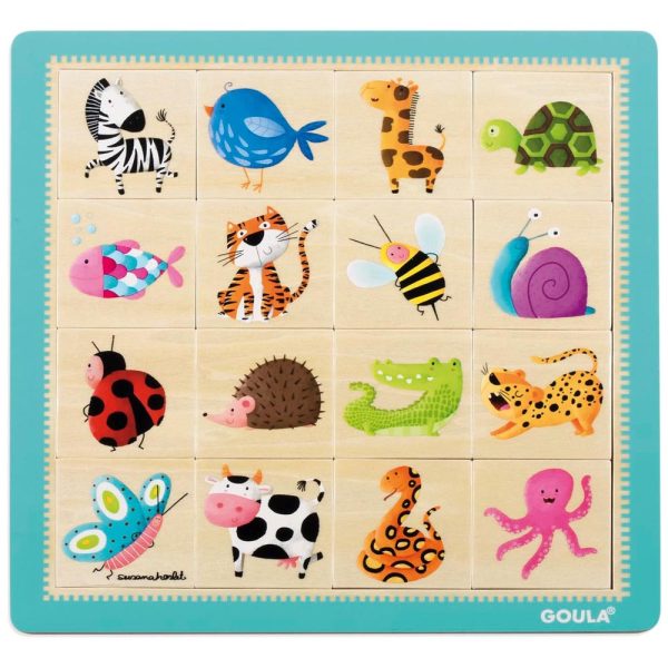 Puzle Madera Texturas 16 pz Animales