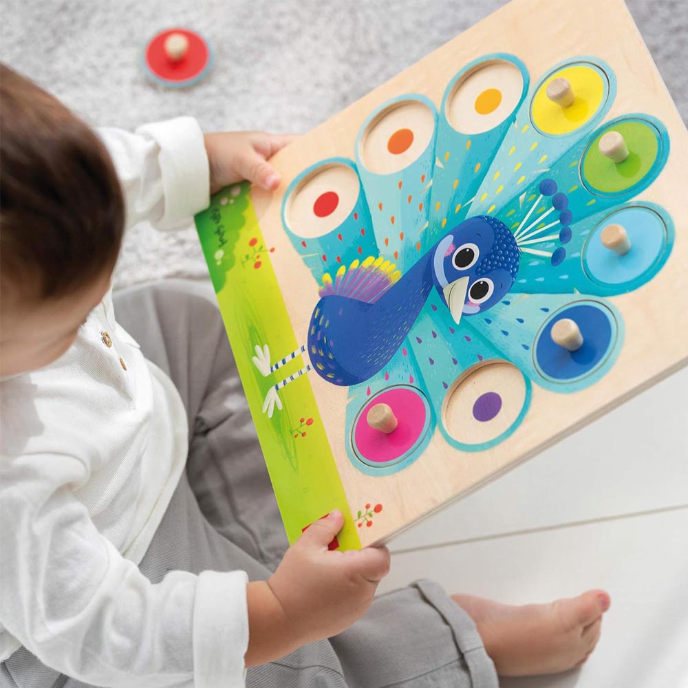 Puzle Madera Tarugo 9 pz Pavo Real - Imagen 4