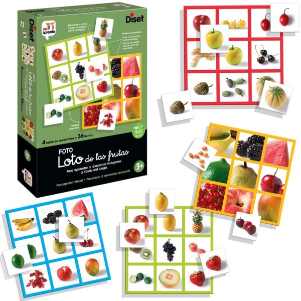 Juego de Mesa Loto Foto De Frutas 40 pz