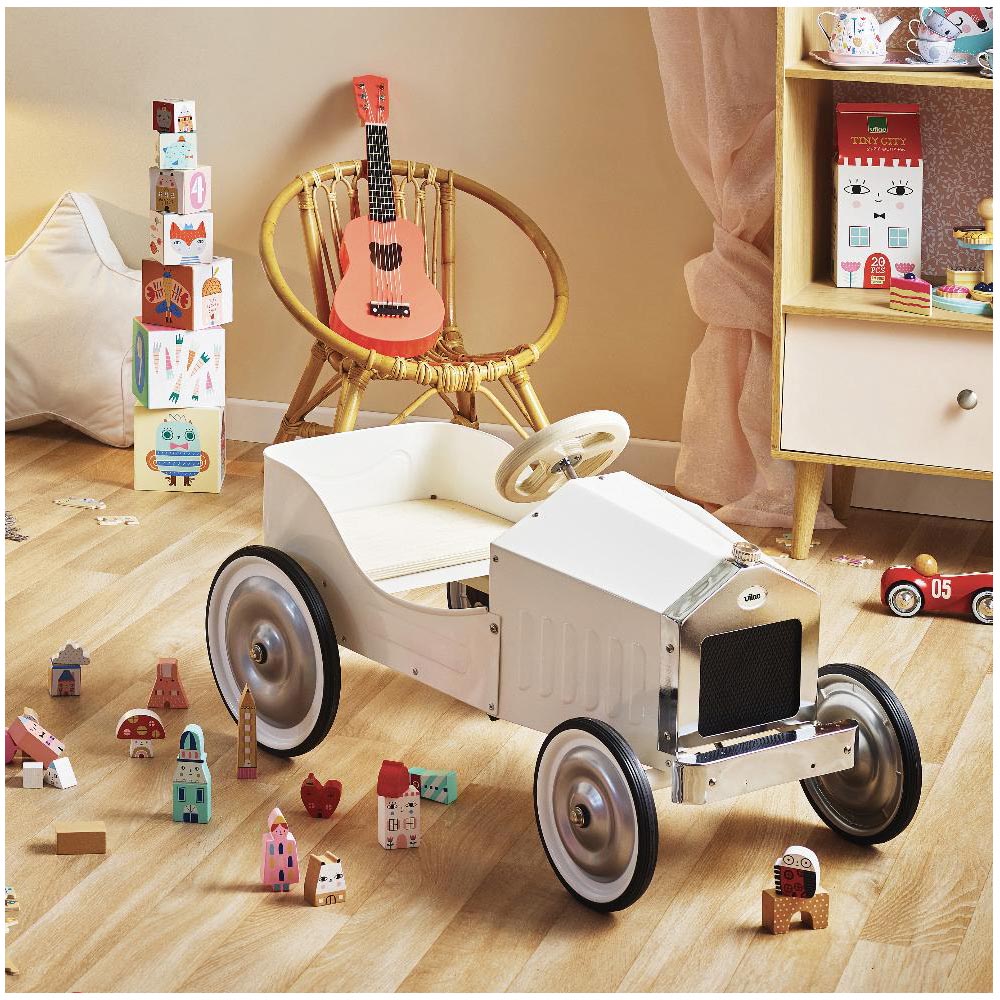 Rodado Auto Metal Blanco Pedales Imagen 5