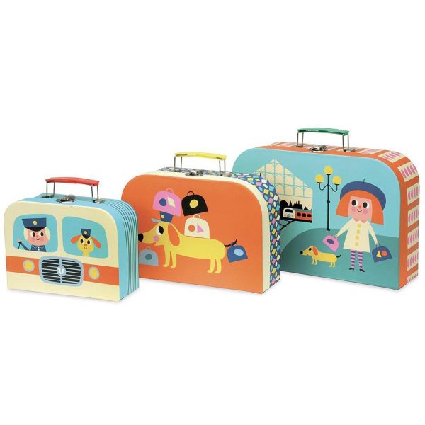 Maletas Cartón Ilustradas set 3 pz