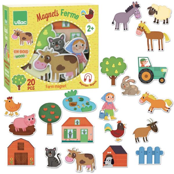 Magnéticos Madera Granja 20 pz
