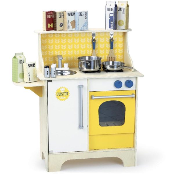 Cocina Madera Mostaza y Accesorios