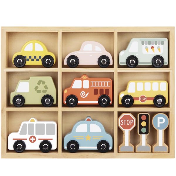 Autos y Señales set Madera 12 pz