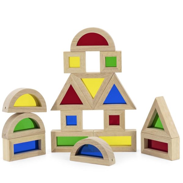 Bloques Madera Ventanas Color 16 pz