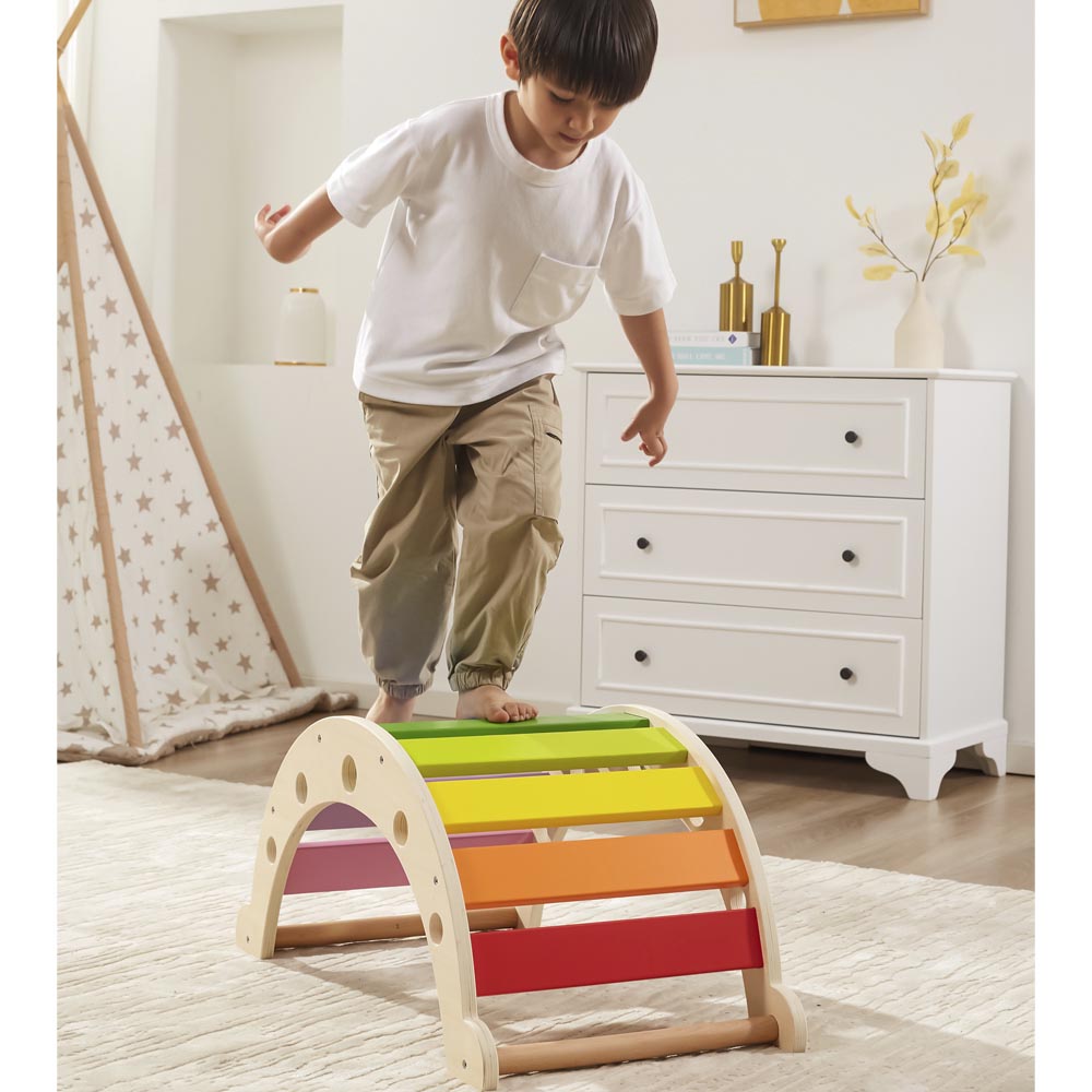 Equilibrio Balancín Arcoíris Madera Imagen 4