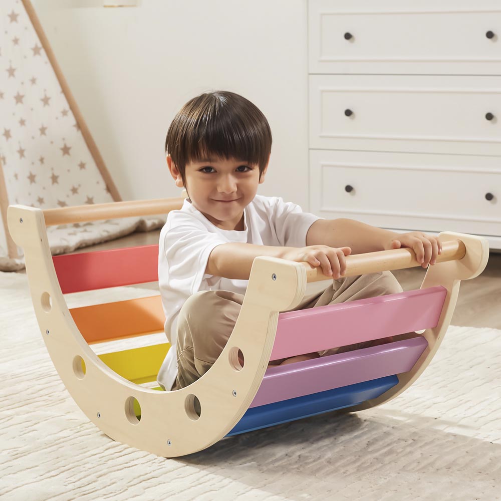 Equilibrio Balancín Arcoíris Madera Imagen 6