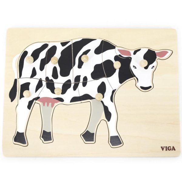 Puzle Madera Tarugo Montessori 8 pz Vaca