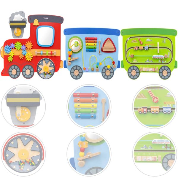 Juego Pared Madera Tren 3 pz