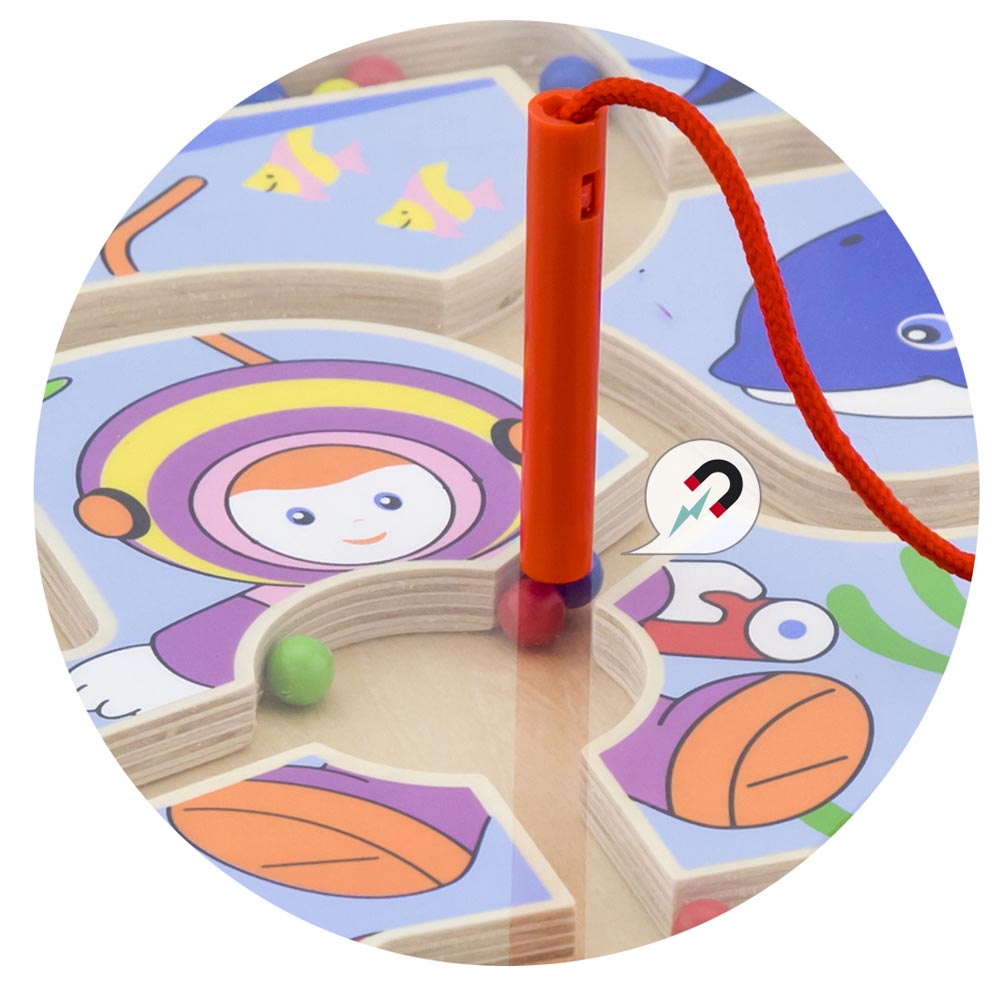 Laberinto Magnético Océano Madera Imagen 3