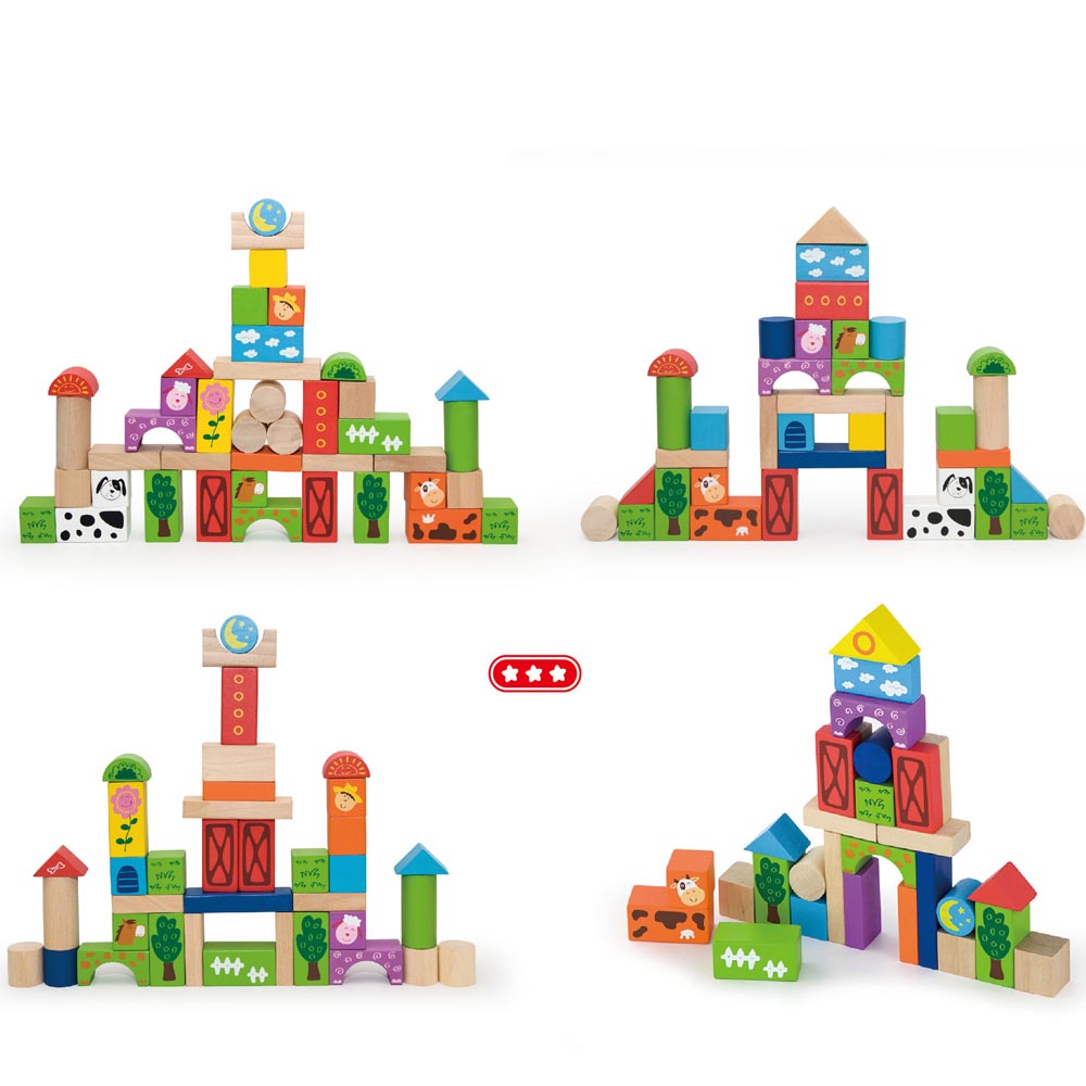 Bloques Madera Granja 50 pz Imagen 2