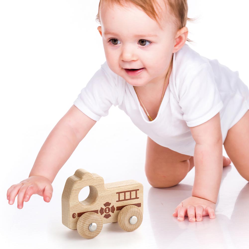 Arrastre Auto Bomba Madera Imagen 2