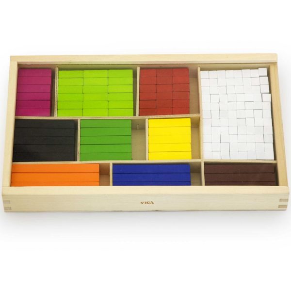 Barras matemáticas Unidades Madera