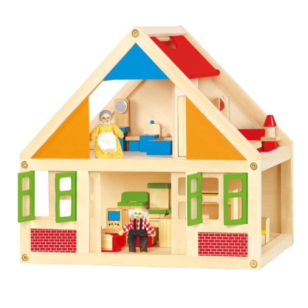 Casa Muñecas con Mobiliario Madera