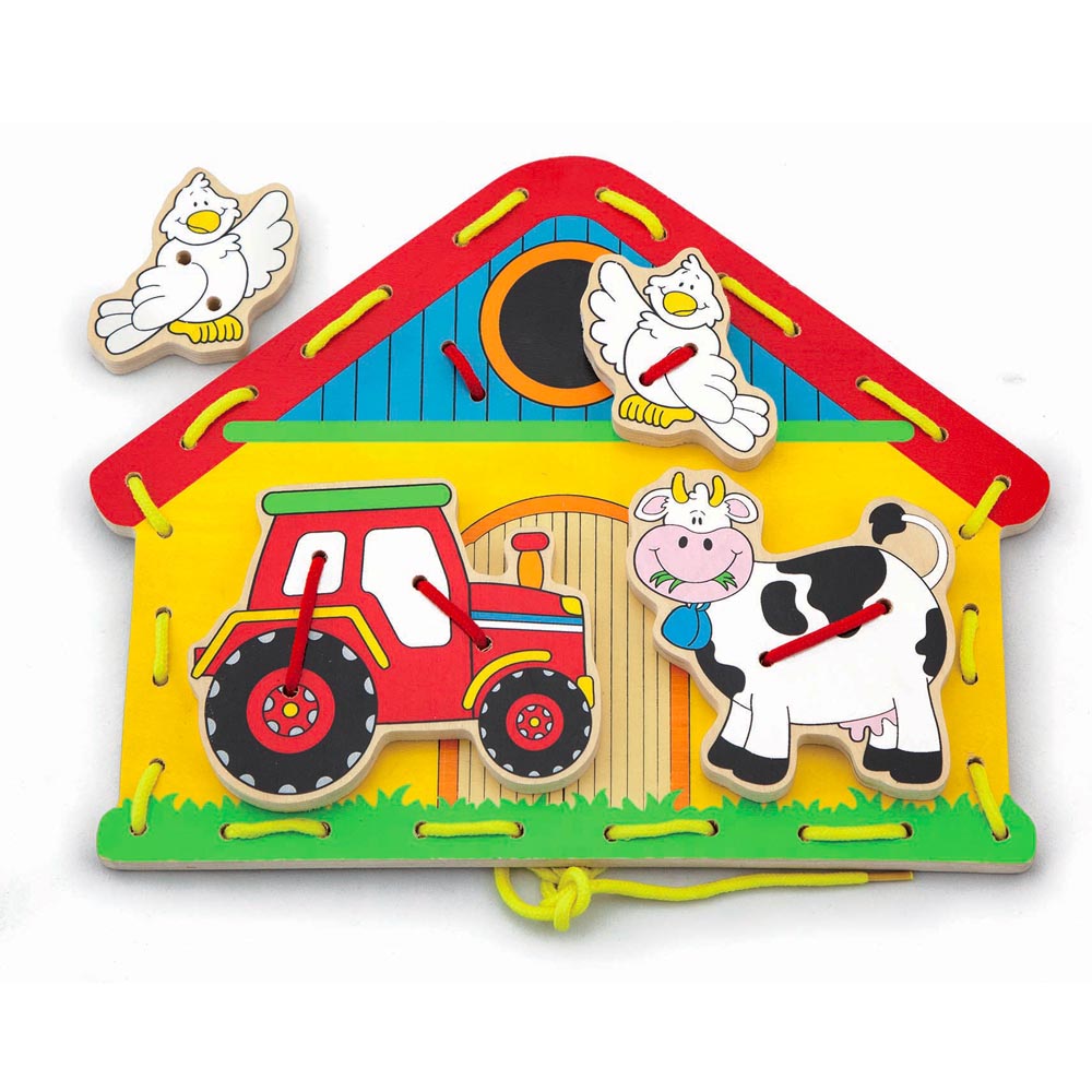 Enlazar Figuras Granja Madera