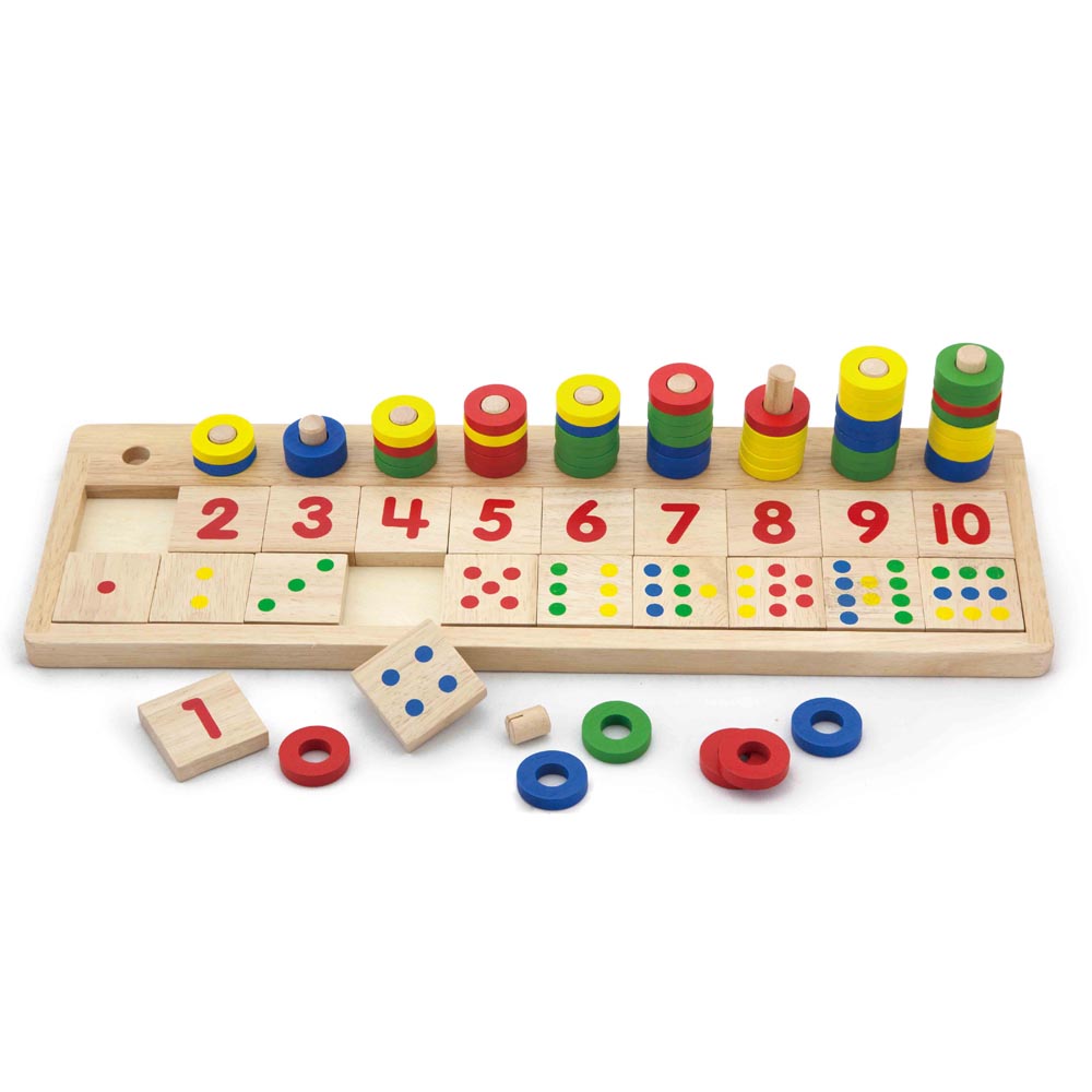 Fichas y Argollas Madera para Contar