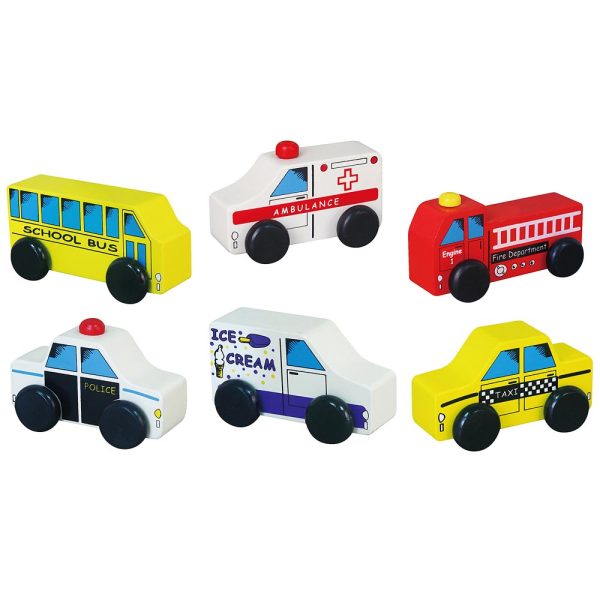 Auto Madera set de Cuidad 6 pz