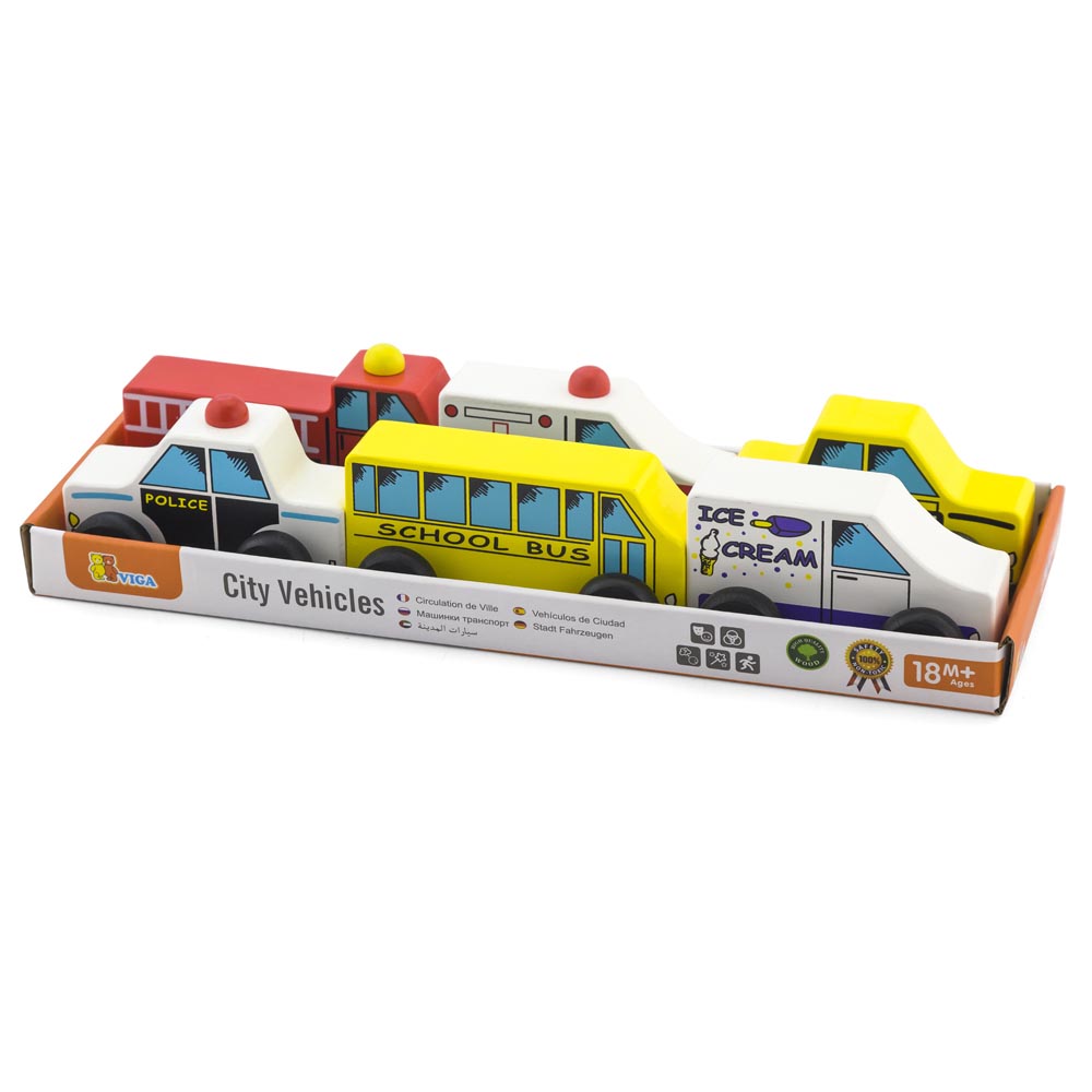 Auto Madera set de Cuidad 6 pz Imagen 2