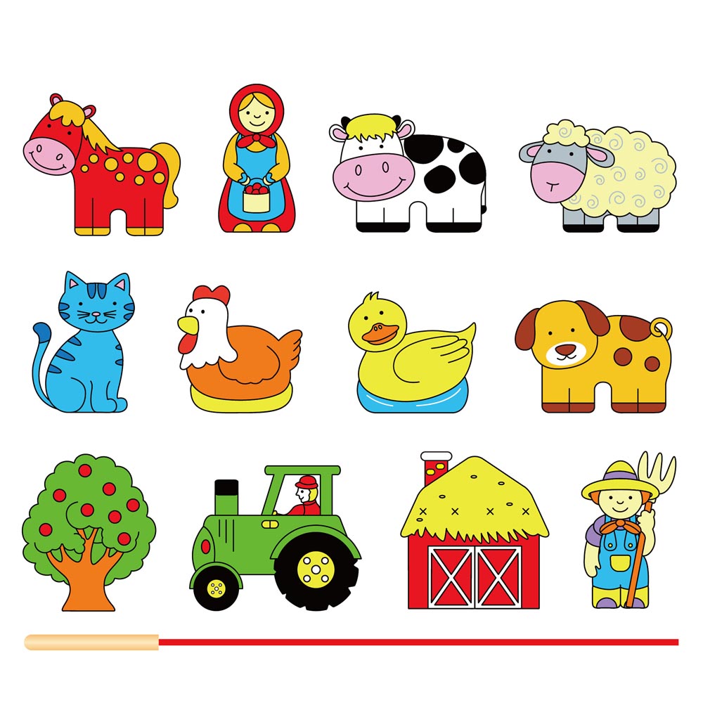 Enlazar Bloques Madera Granja 12 pz Imagen 3