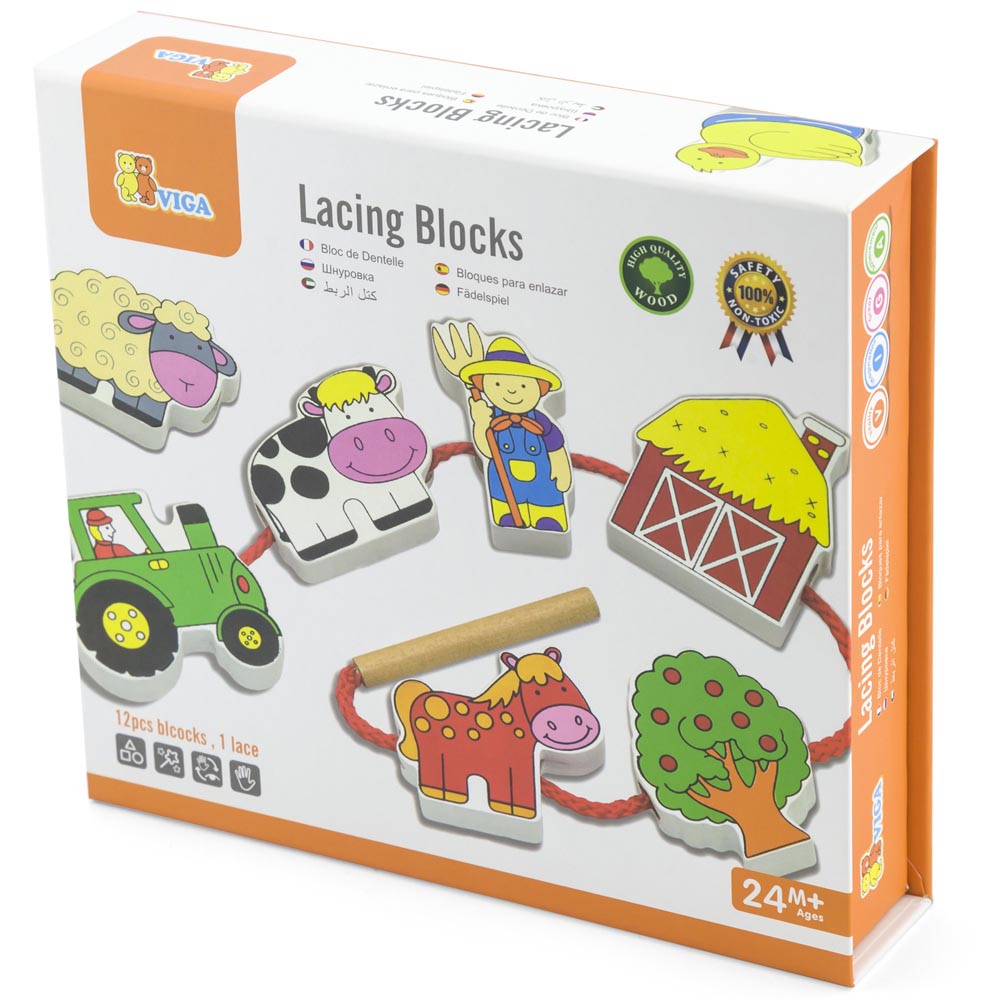 Enlazar Bloques Madera Granja 12 pz Imagen 5