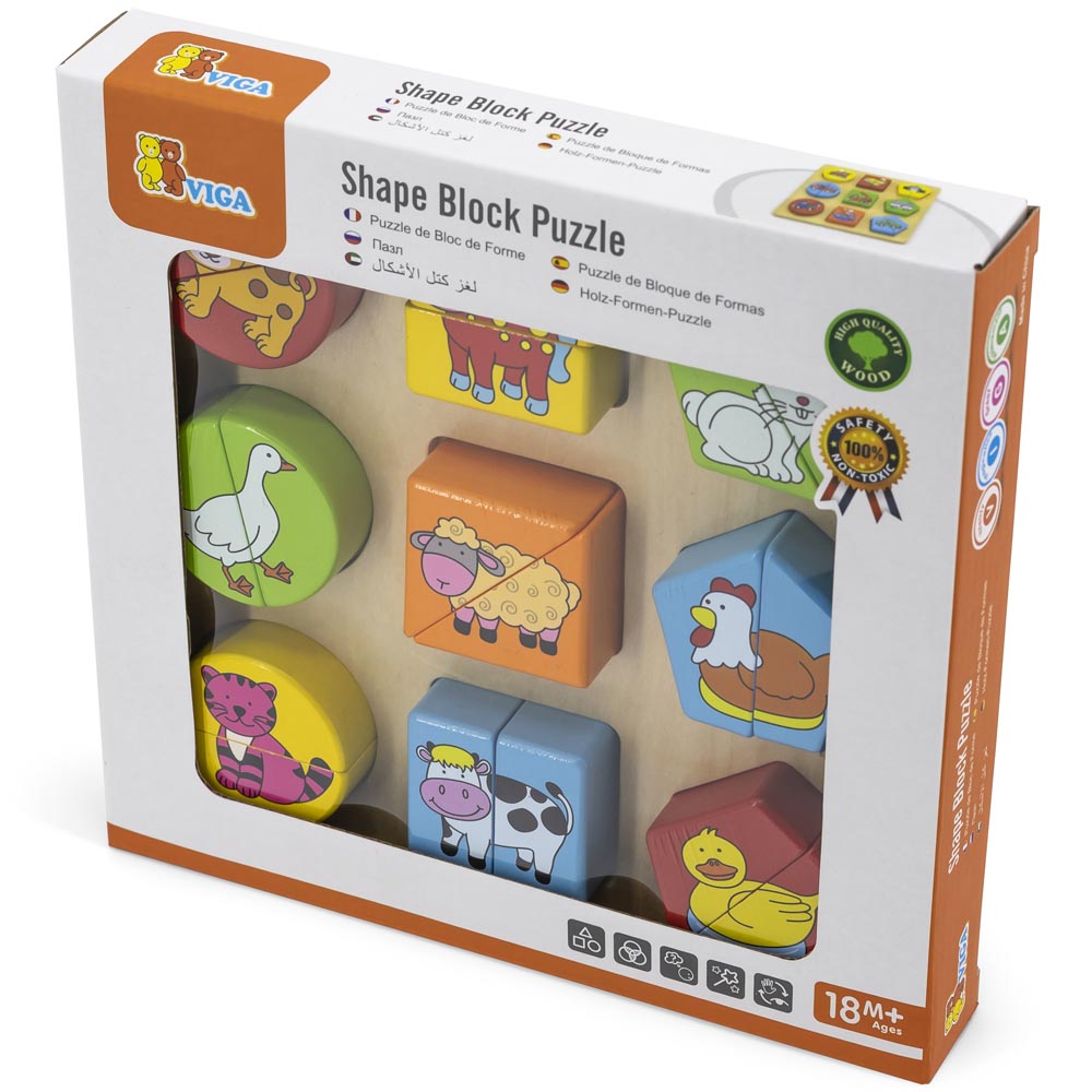 Puzle Madera Dúo Formas, Mitades Animales Imagen 3