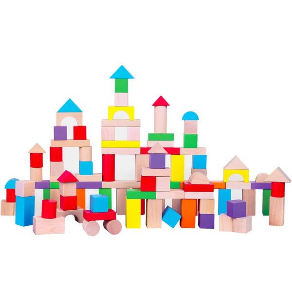 Bloques Madera Colores 100 pz