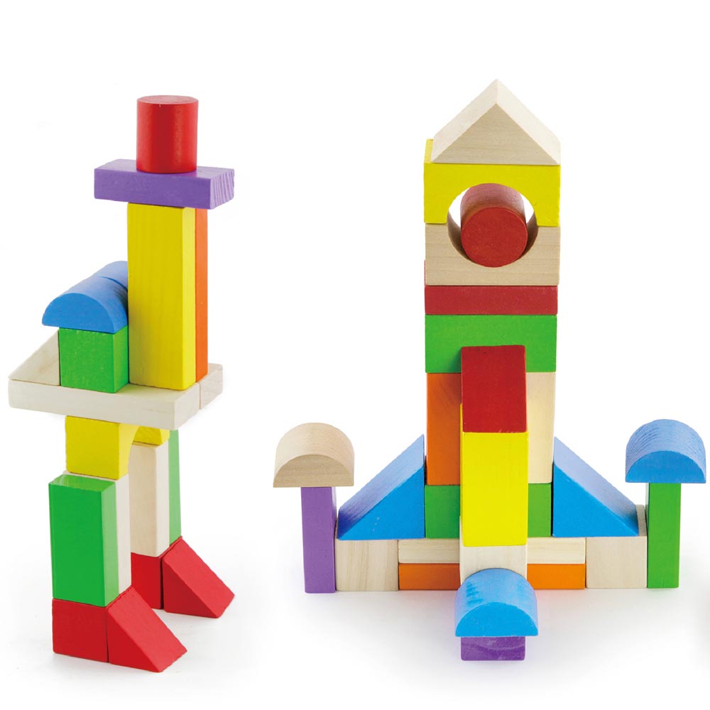 Bloques Madera Colores 100 pz Imagen 3