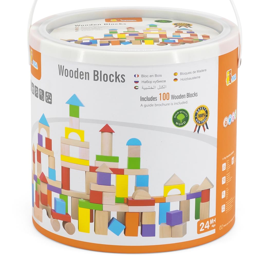 Bloques Madera Colores 100 pz Imagen 5