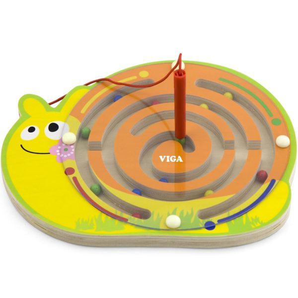 Magnético Laberinto Madera Caracol