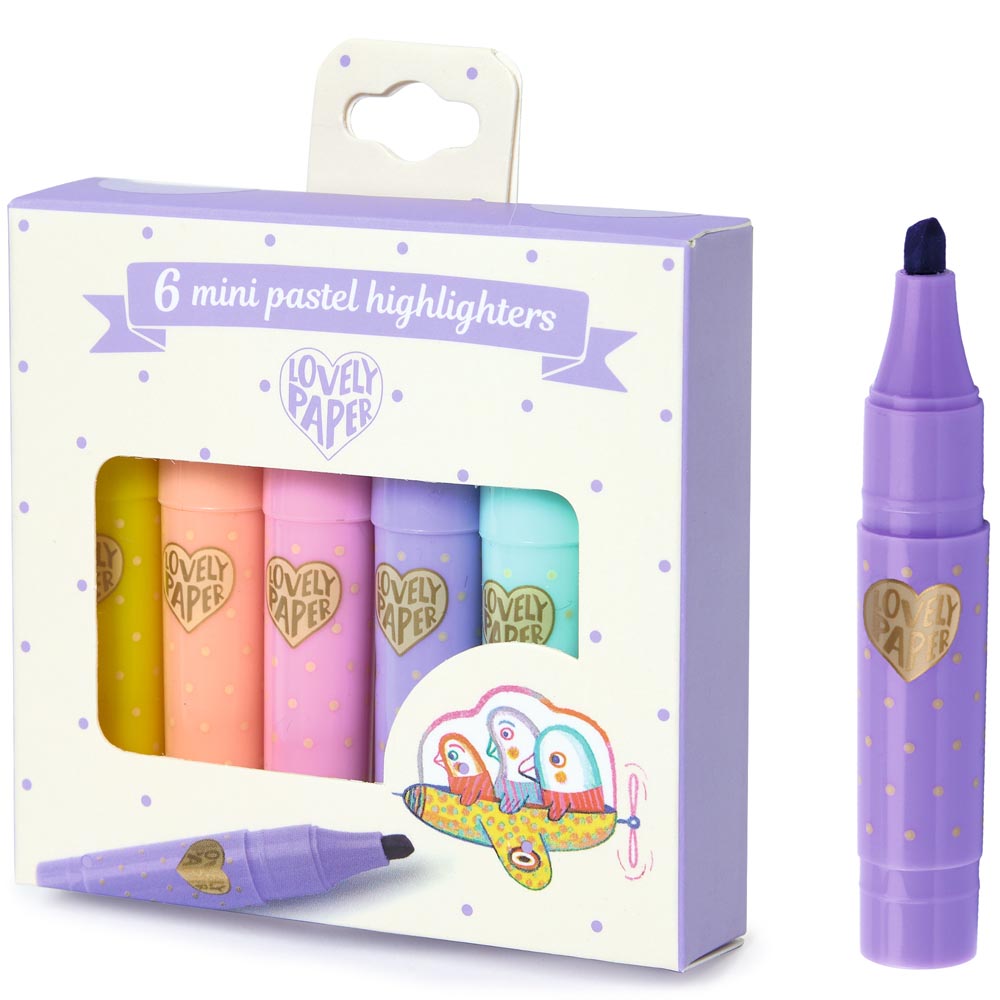 Lápices Destacadores Mini Pastel 6 pz Imagen 2